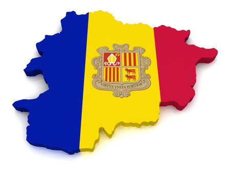 3D Map of Andorraの写真素材
