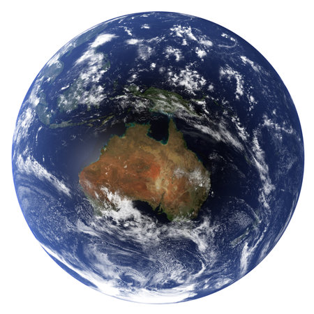 3D Earth globe (Clouds&Topography maps come from earthobervatory/nasa)の写真素材