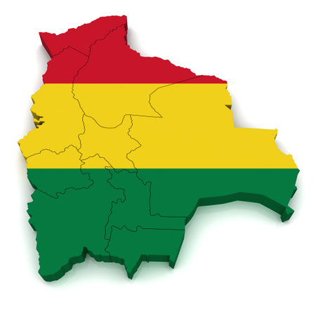 3D Map of Bolivia の写真素材