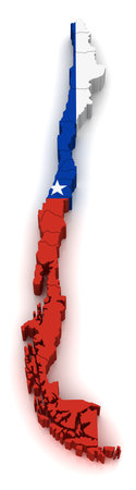 3D Map of Chile の写真素材