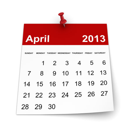 Calendar 2013 - Aprilの写真素材