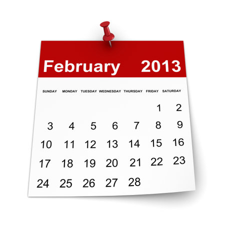 Calendar 2013 - Februaryの写真素材