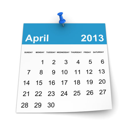 Calendar 2013 - Aprilの写真素材