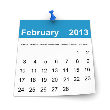 Calendar 2013 - Februaryの写真素材