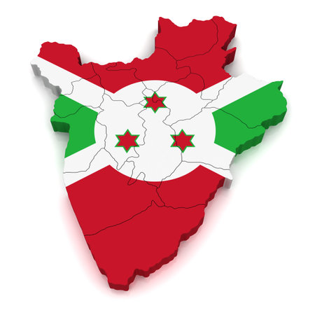 3D Map of Burundiの写真素材