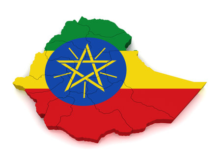 3D Map of Ethiopia の写真素材