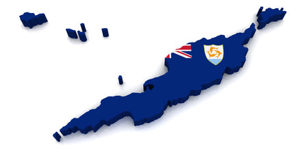 3D map of Anguillaの写真素材