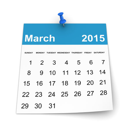 Calendar 2015 - Marchの写真素材