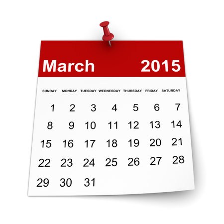 Calendar 2015 - Marchの写真素材