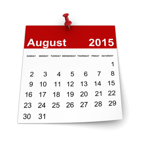 Calendar 2015 - Augustの写真素材