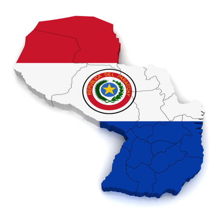 3D map of Paraguayの写真素材