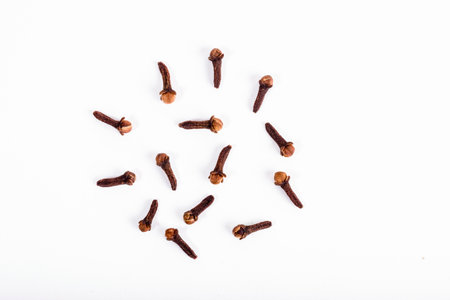 Cloves on a white backgroundの写真素材