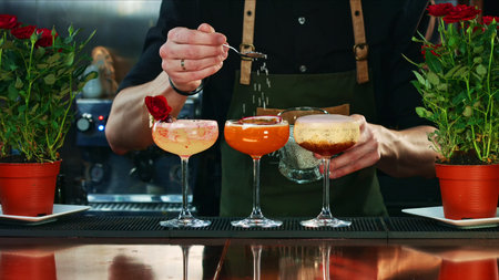 Cocktail decoration in the barの写真素材