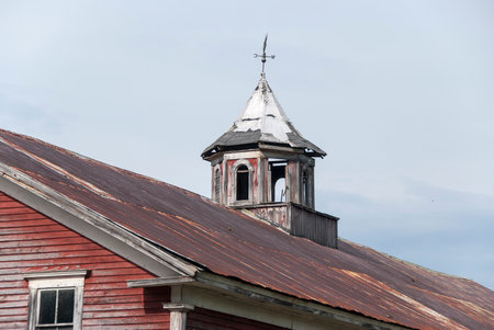 Deserted rural building undergoing gradual decayの写真素材