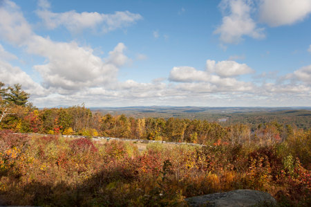 Vista in the direction of New Hampshire from Wachusett Mountainの写真素材