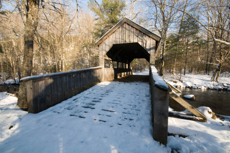 Wooden bridge near Chapman Falls in Devil's Hopyard State Park