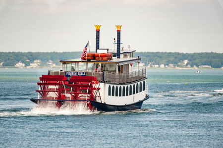 Paddlewheeler heads out of Plymouth harbor