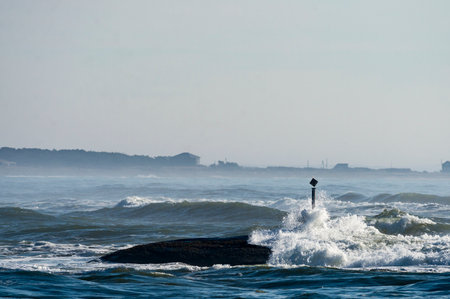 Post helps warn boaters of dangerous rocks near shore