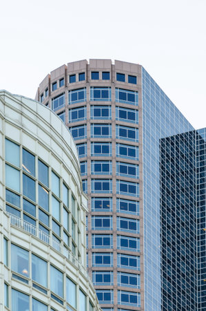 Boston, Massachusetts, USA - March 9, 2008: Buildings visible along Harborwalk in Bostonのeditorial素材