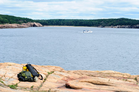 Acadia National Park, Maine, USA - September 11, 2010: Sightseeing boat near Newport Cove in Acadia National Parkのeditorial素材