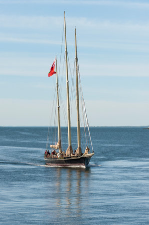Fairhaven, Massachusetts, USA - June 12, 2019: Training vessel Spirit of Bermuda approaching...