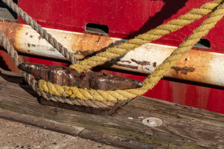 Lines wrapped around horn cleat on New Bedford dock