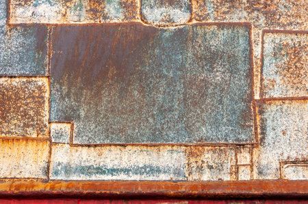 Section of dilapidated hull of old eastern-rigged fishing boat