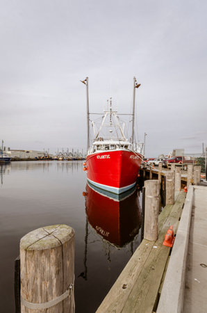 New Bedford, Massachusetts, USA - December 21, 2019: Scalloper Atlantic docked at Fish Island on...