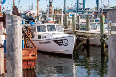 Fairhaven, Massachusetts, USA - September 8, 2019: Lobster boat Mountaineer docked at Union Wharf