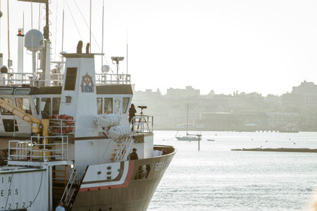 New Bedford, Massachusetts, USA - May 29, 2018: Surveying ship Gerry Bordelon, hailing port New...