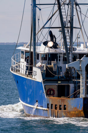 New Bedford, Massachusetts, USA - May 7, 2020: Commercial fishing boat Kayla Rose, hailing port Cape...