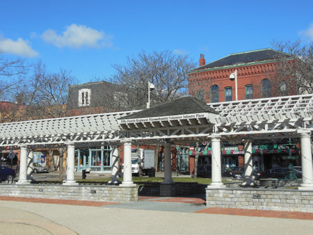 New Bedford, Massachusetts, USA - March 10, 2018: Fifty-Fourth Regiment Massachusetts Volunteer Infantry Plaza, memorial to the Union Army's 54th and 55th Regiments, the 5th Cavalry and U.S. Navy men of color from New Bedford, Massachusettsのeditorial素材