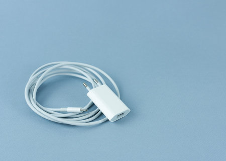 electric plug and cable. charging for your phone, battery chargerの写真素材