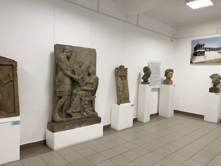 Novosibirsk, Siberia, Russia - February 23, 2024. Ancient statues in the Art Museum.のeditorial素材