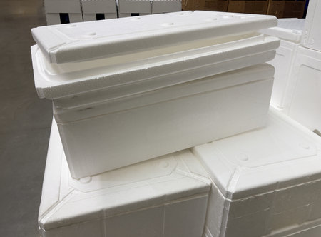 Thermal boxes with lid. Thermal boxes for storing or transporting frozen products.