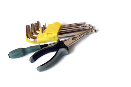 Tools and equipment on a white background