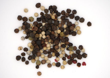 Peppercorn isolated on white backgoundの写真素材