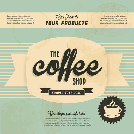 Retro Vintage Coffee Background with Typography のイラスト素材