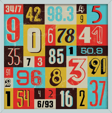 Various Vintage Number Collection  For High Quality Graphic Projects  のイラスト素材
