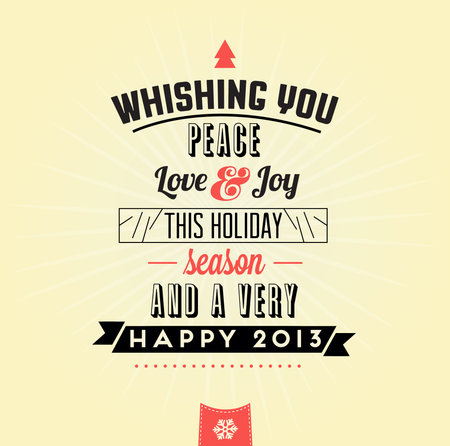 Retro Vintage Merry Christmas Greeting Card with Typography のイラスト素材