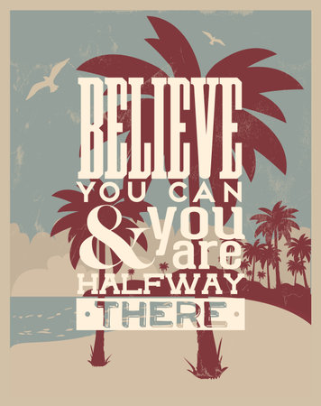 Retro Vintage Summer Poster Design with Typographyのイラスト素材