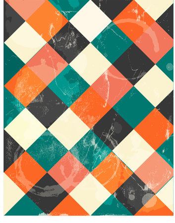 Abstract squary colorful retro backgroundのイラスト素材