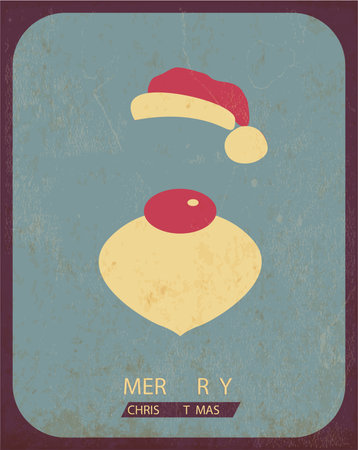 Retro Vintage Minimal Merry Christmas Background with Grunge Effectのイラスト素材
