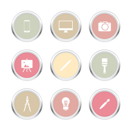 Design metal icon with circle shape.のイラスト素材