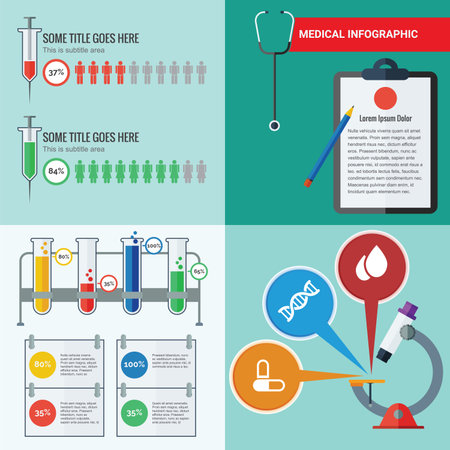 Healthcare & medic infographic with flat and modern design.のイラスト素材