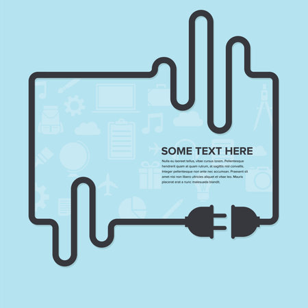 Cable concept with plug and socket in blue backgroundのイラスト素材
