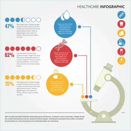 Healthcare  medical infographic with flat and modern designのイラスト素材