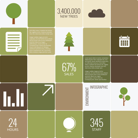 Infographic with grid style and for environmentのイラスト素材