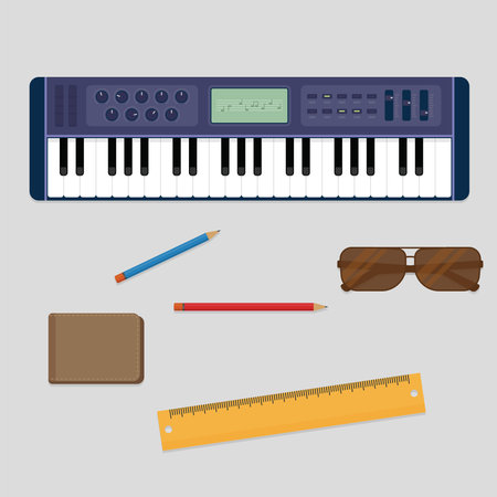 Keyboard player musician stuff from the topのイラスト素材