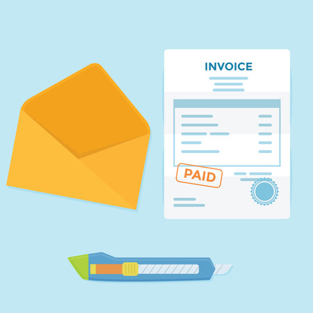 Invoice paper bill comes from envelope need to payのイラスト素材